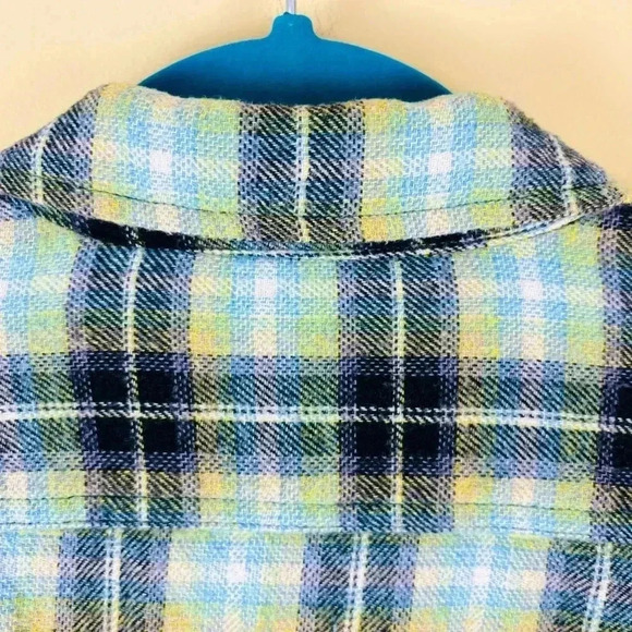 Levi’s Black/Green Plaid Flap Pocket Button Down Workers Flannel Shirt Size L - Picture 10 of 15